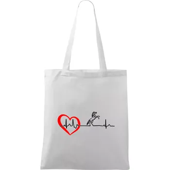 Moje srdce bije pro koně - Taška bavlněná - 42 x 38 cm ( Bílá )