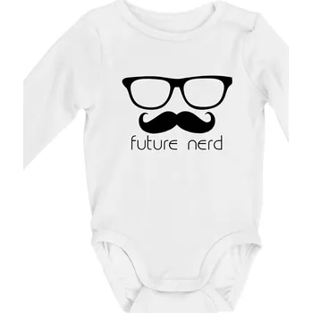 Future nerd - Body kojenecké s dlouhým rukávem - Dlouhý r. do 3 měs ( Bílá )