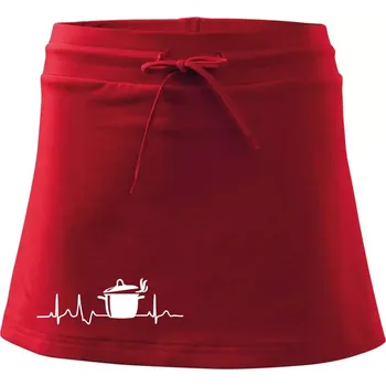 Dámská sukně EKG kuchař hrnec - Sportovní sukně - two in one - XL ( Červená )