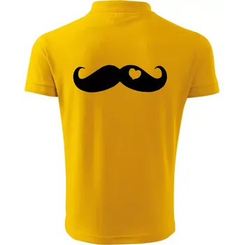 Pánská košile Mustache love - Polokošile pánská Pique Polo 203 - S ( Žlutá )