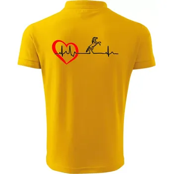 Pánská košile Moje srdce bije pro koně - Polokošile pánská Pique Polo 203 - S ( Žlutá )