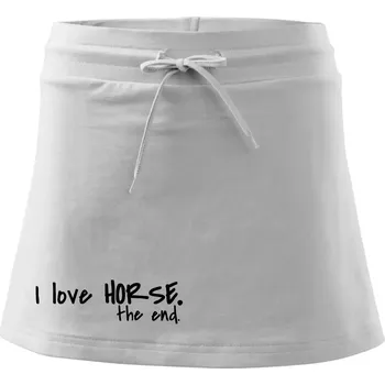 Dámská sukně I love horse the end. - Sportovní sukně - two in one - L ( Bílá )