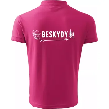 Pánská košile Beskydy nápis - Polokošile pánská Pique Polo 203 - 3XL ( Purpurová )