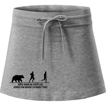 Dámská sukně Buďte hodní na tlusté lidi - Sportovní sukně - two in one - M ( Tmavě šedý melír )