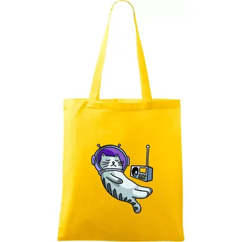 Kočka na měsíci - Taška bavlněná - 42 x 38 cm ( Žlutá )