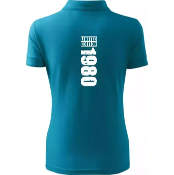 Limited edition 1980 pruh - Polokošile dámská Pique Polo - M ( Tmavý tyrkys )