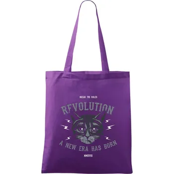 Nákupní taška Cat revolt - Taška bavlněná - 42 x 38 cm ( Fialová )
