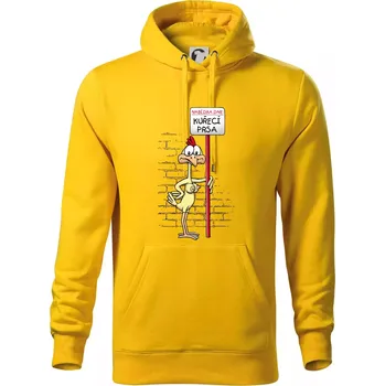 Pánská mikina Kuřecí prsa (Hana-creative) - Mikina pánská Cape s kapucí - XL ( Žlutá )