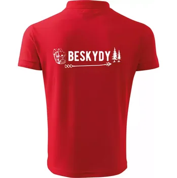 Pánská košile Beskydy nápis - Polokošile pánská Pique Polo 203 - XL ( Červená )
