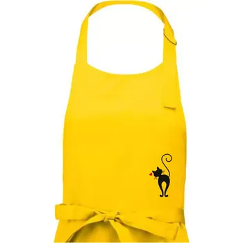Kuchyňská zástěra Zamilovaná kočka zezadu - Dámská zástěra na vaření - Univerzální velikost ( Žlutá )