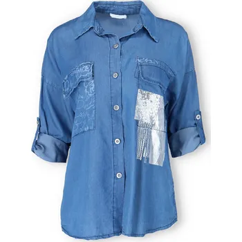 Dámská tunika Trendy džínová košile 55722 barva: modrá džínová