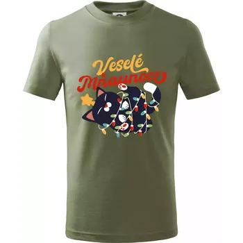Veselé Mňaunoce - Tričko dětské bavlněné - 104-110cm / 3-4 roky ( Khaki )