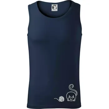 Kočka klubíčko - Tílko pánské Core - M ( Námořní modrá (téměř černá) )