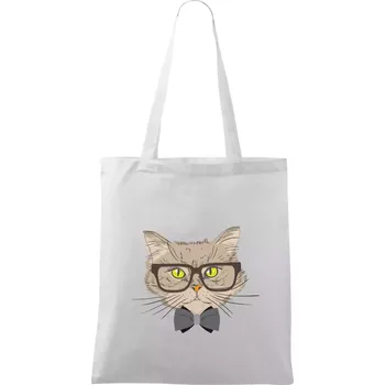 Hipster mourek - Taška bavlněná - 42 x 38 cm ( Bílá )