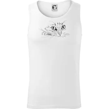 Kočka obličej kreslený - Tílko pánské Core - S ( Bílá )