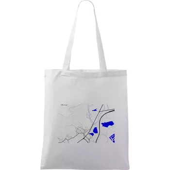 Chlumec 403 39 mapa s vodními toky - Taška bavlněná - 42 x 38 cm ( Bílá )