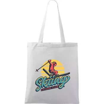 Nákupní taška Skiing winter extreme cup - Taška bavlněná - 42 x 38 cm ( Bílá )