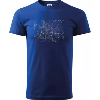 Černobílá mapa Brno - Triko extra velké (5-8XL) - 6XL ( Královská modrá )
