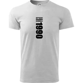 Limited edition 1990 pruh - Triko extra velké (5-8XL) - 7XL ( Světlešedý Melír )