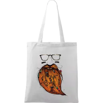 Mustache music - Taška bavlněná - 42 x 38 cm ( Bílá )