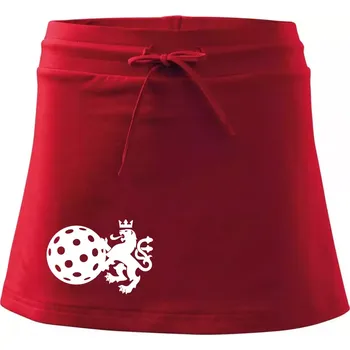 Dámská sukně Český lev florbal - Sportovní sukně - two in one - M ( Červená )
