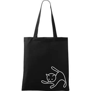 Kočka si hraje - Taška bavlněná - 42 x 38 cm ( Černá )