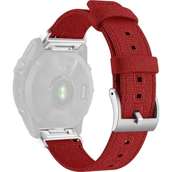 Řemínek na hodinky Nylonový řemínek Ricardo 22mm (pro Garmin Fenix 8/7/6 (47mm), Epix 2 aj.), červený, QuickFit