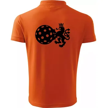 Pánská košile Český lev florbal - Polokošile pánská Pique Polo 203 - L ( Oranžová )