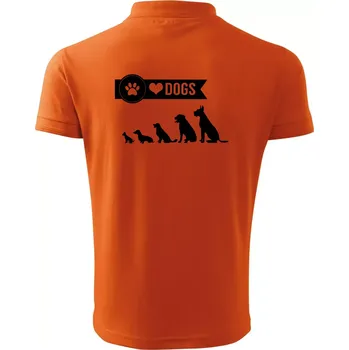 Pánská košile I love dogs - tlapka - Polokošile pánská Pique Polo 203 - 5XL ( Oranžová )
