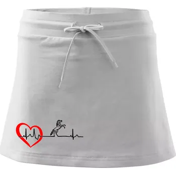 Dámská sukně Moje srdce bije pro koně - Sportovní sukně - two in one - S ( Bílá )