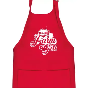 Kuchyňská zástěra Farm Girl - Dětská zástěra na vaření - Univerzální velikost ( Červená )