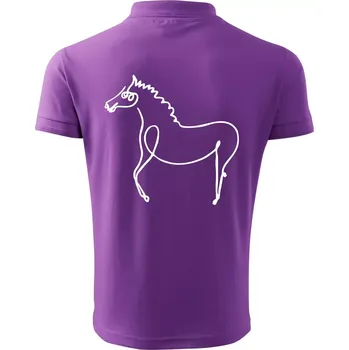Pánská košile Kůň kreslený - Polokošile pánská Pique Polo 203 - 2XL ( Fialová )