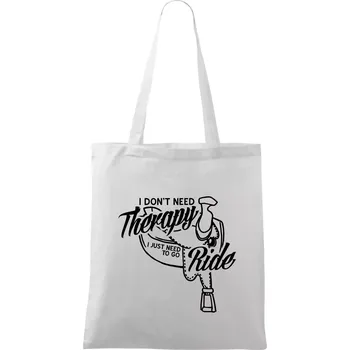 Nákupní taška I don't Therapy Ride - jezdkyně - Taška bavlněná - 42 x 38 cm ( Bílá )