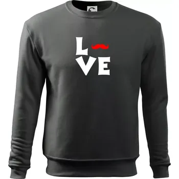 Chlapecké tričko Love mustache - Mikina Essential dětská - 146 cm/10 let ( Tmavá břidlice (šedá se zeleným nádechem) )