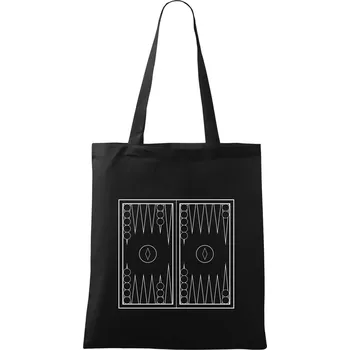 Nákupní taška Backgammon černobílý - Taška bavlněná - 42 x 38 cm ( Černá )