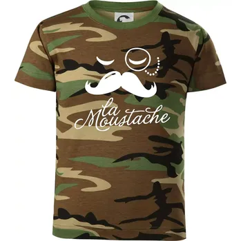 Chlapecké tričko La Mustache - Dětské maskáčové triko - 122 cm/6 let ( Hnědý maskáč )