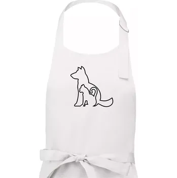 Kuchyňská zástěra Kočkopes - Dámská zástěra na vaření - Univerzální velikost ( Bílá )