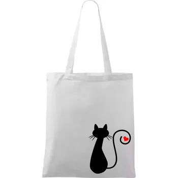 Zamilovaná kočka ocásek - Taška bavlněná - 42 x 38 cm ( Bílá )
