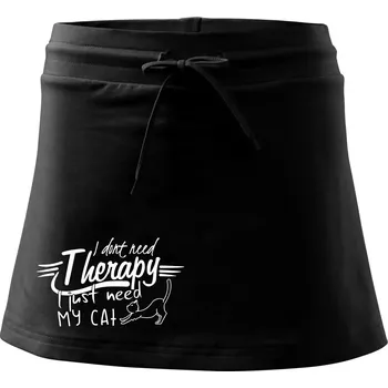 Dámské oblečení I dont need therapy - i need my cat - Sportovní sukně - two in one - M ( Černá )