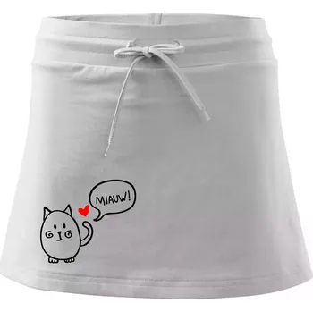 Dámská sukně Tlustá kočka - Sportovní sukně - two in one - L ( Bílá )
