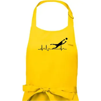Kuchyňská zástěra Ekg fotbal brankář - Pánská zástěra na vaření - Univerzální velikost ( Žlutá )