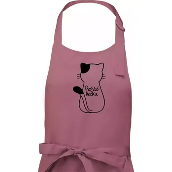 Kuchyňská zástěra Pořád kočka - Pánská zástěra na vaření - Univerzální velikost ( Starorůžová )