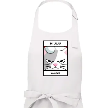 Kuchyňská zástěra Miluju Vánoce - Pánská zástěra na vaření - Univerzální velikost ( Bílá )