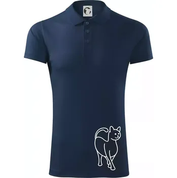 Pánská košile Ladná kočka - Polokošile Victory sportovní (dresovina) - 3XL ( Námořní modrá (velmi tmavá - téměř černá) )