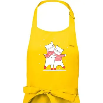 Kuchyňská zástěra Kočky ve svetru - Dámská zástěra na vaření - Univerzální velikost ( Žlutá )