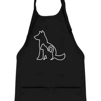 Kuchyňská zástěra Kočkopes - Dětská zástěra na vaření - Univerzální velikost ( Černá )