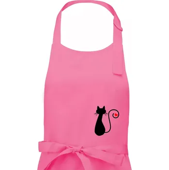 Kuchyňská zástěra Zamilovaná kočka ocásek - Pánská zástěra na vaření - Univerzální velikost ( Růžová )