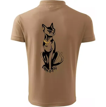 Pánská košile Kočka - Egyptská kočka - Polokošile pánská Pique Polo 203 - 4XL ( Písková )