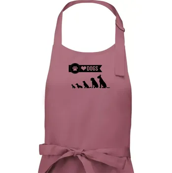 Kuchyňská zástěra I love dogs - tlapka - Dámská zástěra na vaření - Univerzální velikost ( Starorůžová )