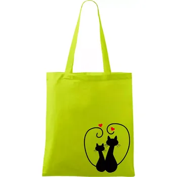 Kočky - Zamilovaný pár - Taška bavlněná - 42 x 38 cm ( Limetková )